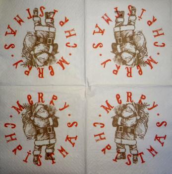 NW-233 Santa - 3-ply - Paw - Merry Christmas